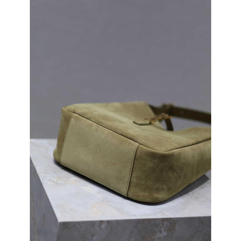 saint laurent le 5 À 7 S*pple small in suede khaki green