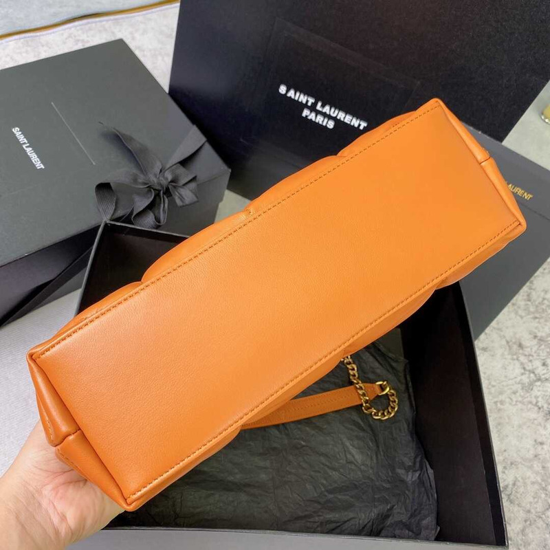 Saint Laurent Toy Puffer In Lambskin Orange