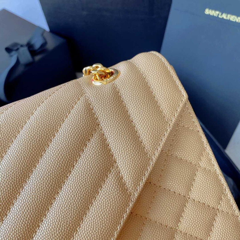 Saint Laurent  Envelope Large Bag IN Grained Quiled Leather Beige