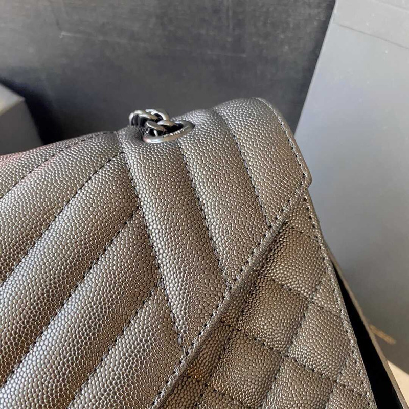 Saint Laurent  Envelope Large Bag IN Grained Quiled Leather Black