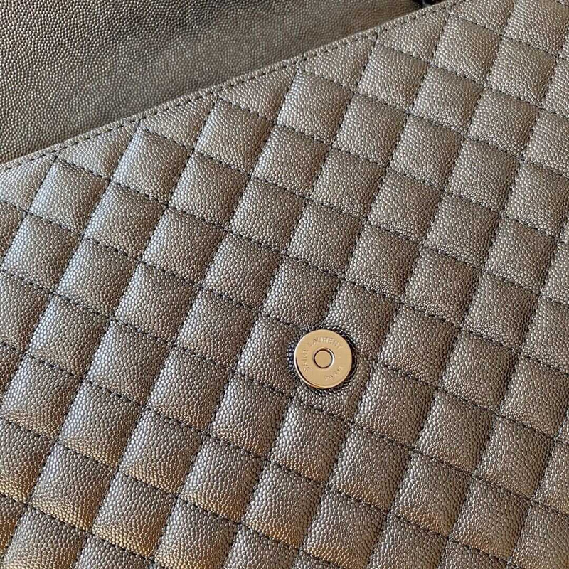 Saint Laurent  Envelope Large Bag IN Grained Quiled Leather Black