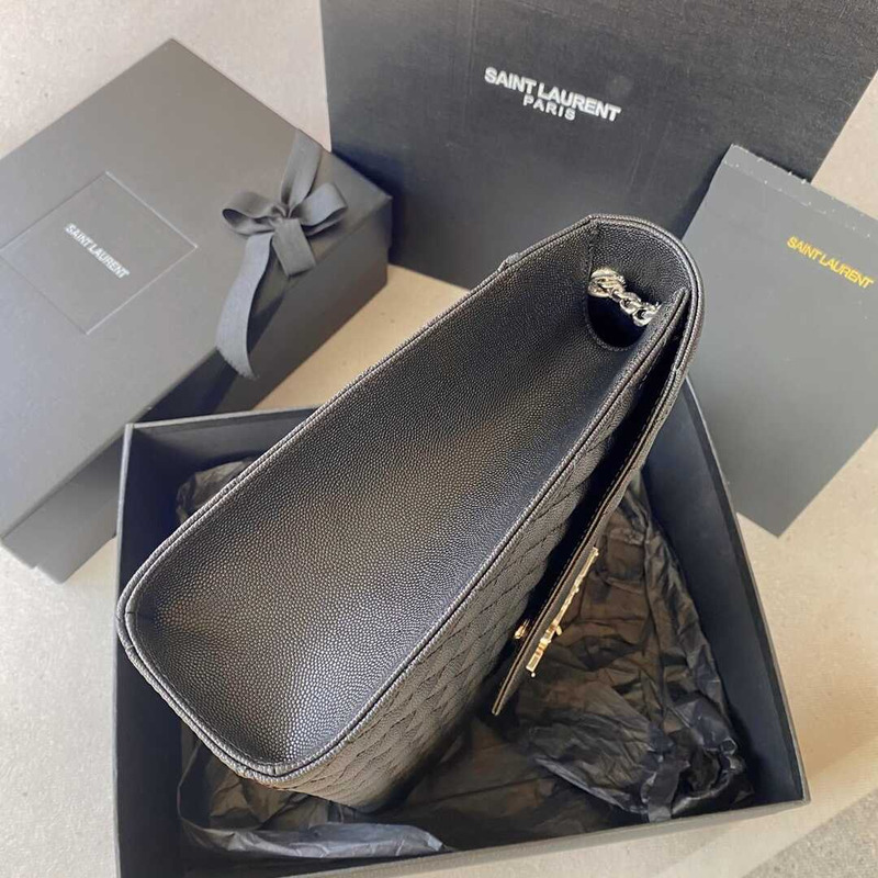Saint Laurent  Envelope Large Bag IN Grained Quiled Leather Black