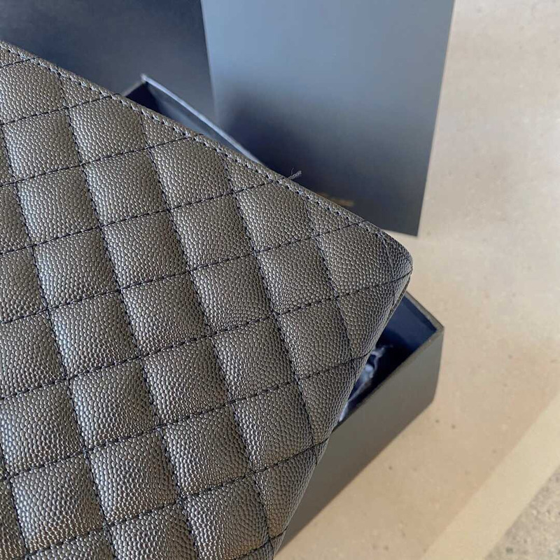 Saint Laurent  Envelope Large Bag IN Grained Quiled Leather Black