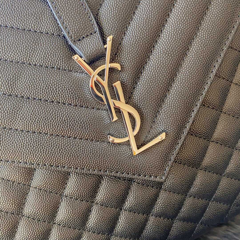 Saint Laurent  Envelope Large Bag IN Grained Quiled Leather Black