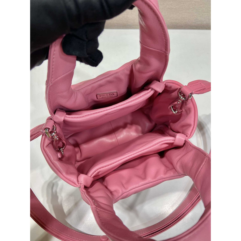 Pra*a soft small padded nappa leather bag pink