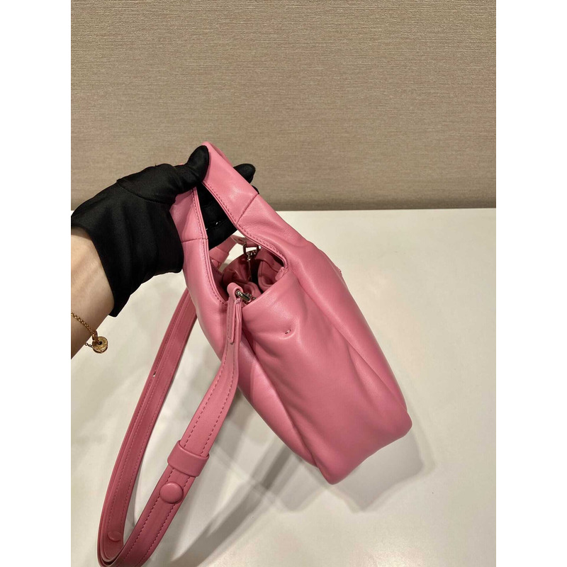 Pra*a soft small padded nappa leather bag pink