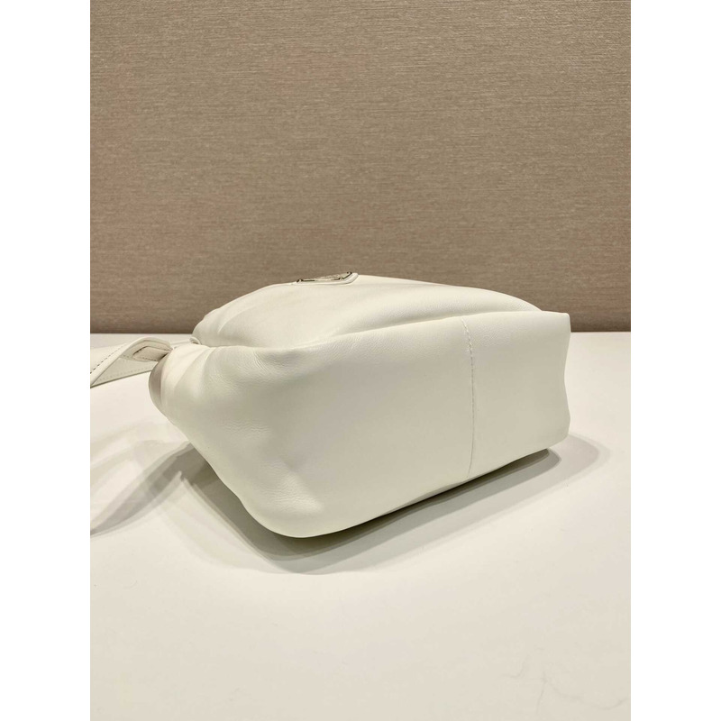 Pra*a soft small padded nappa leather bag white