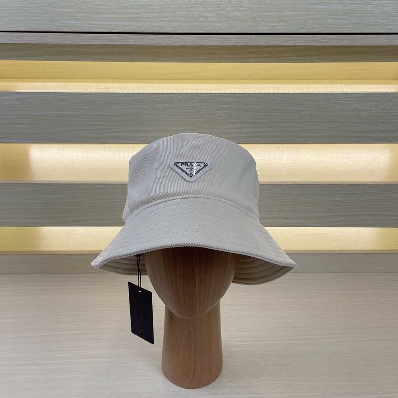 Pra*a re-nylon bucket hat white