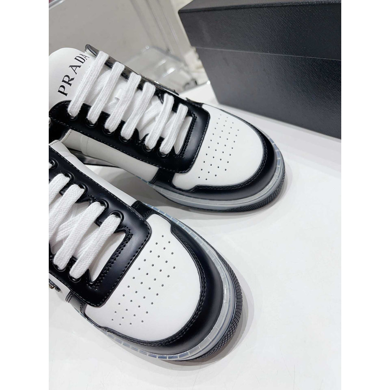 Pra*a downtown low top sneakers leather white black