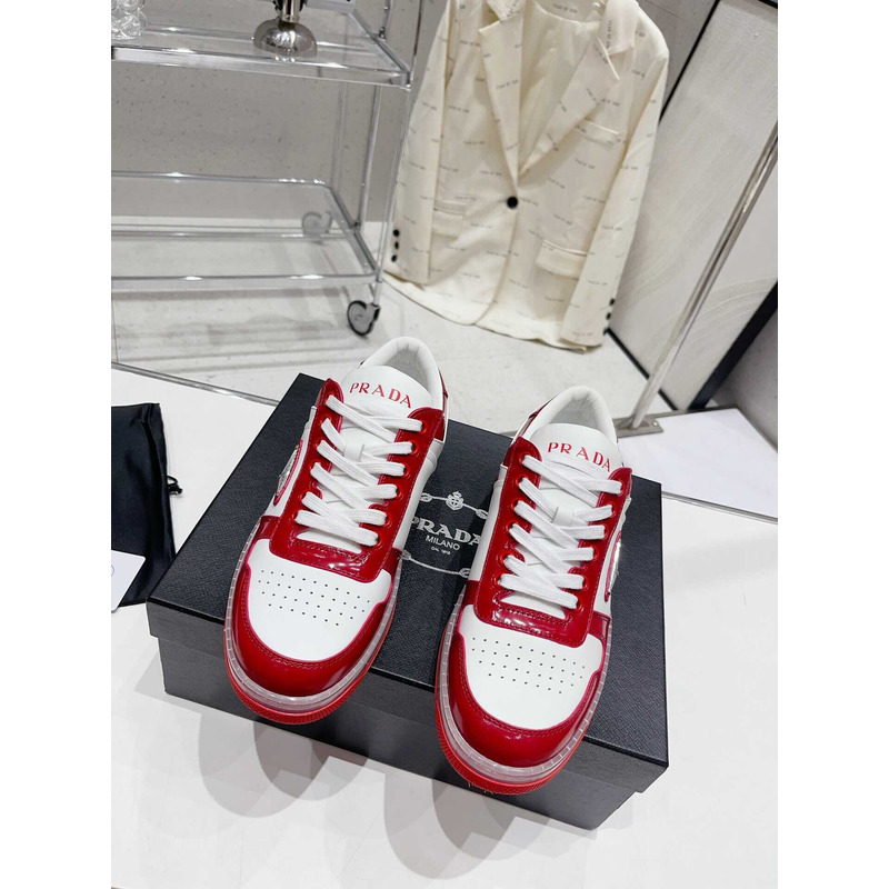 Pra*a downtown low top sneakers leather red