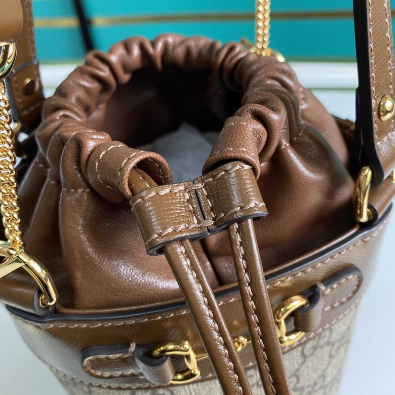 G*u*i horsebit 1955 bucket bag brown