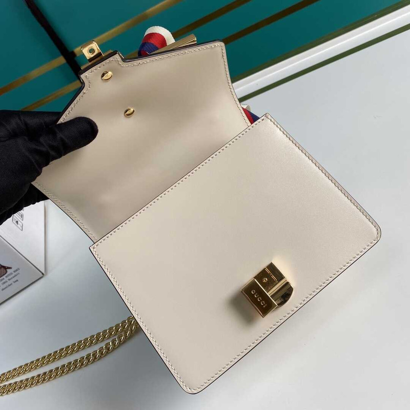 G*u*i sylvie shoulder gg web stripe mini bag beige