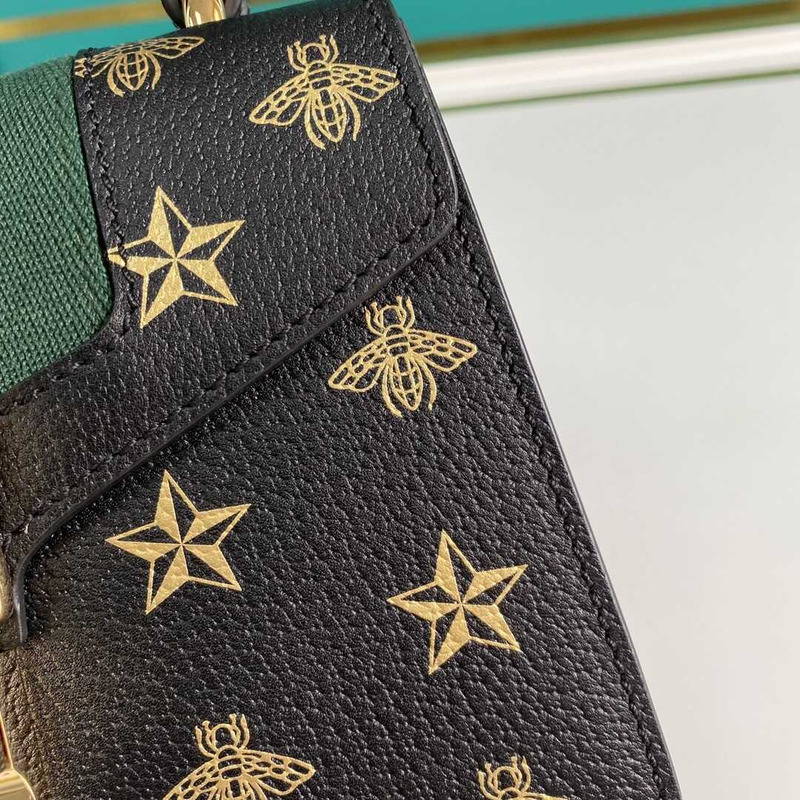 G*u*i sylvie bee star small shoulder bag black