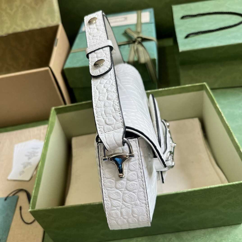 G*u*i  horsebit 1955 small shoulder bag  white