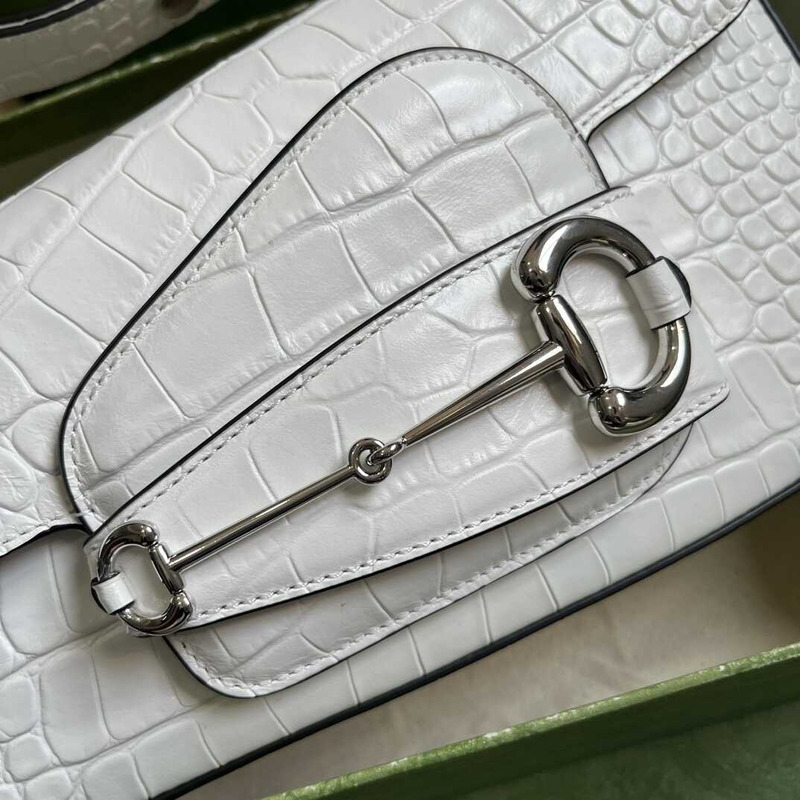 G*u*i  horsebit 1955 small shoulder bag  white
