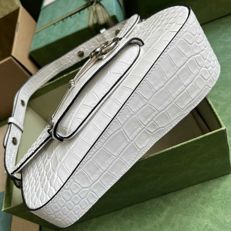 G*u*i  horsebit 1955 small shoulder bag  white