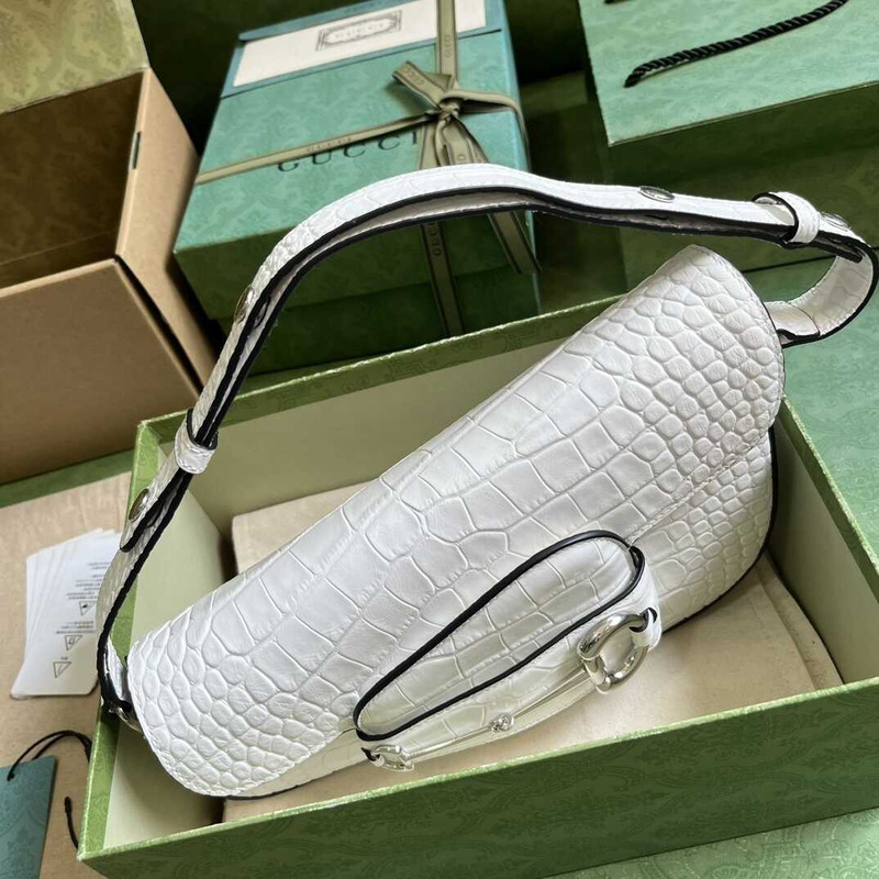 G*u*i  horsebit 1955 small shoulder bag  white