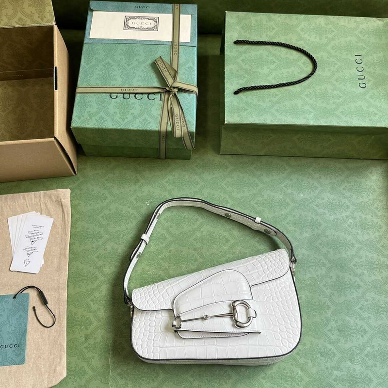 G*u*i  horsebit 1955 small shoulder bag  white