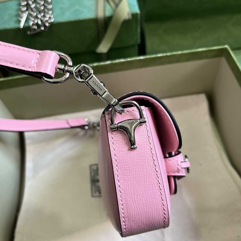 G*u*i horsebit 1955 mini shoulder bag pink
