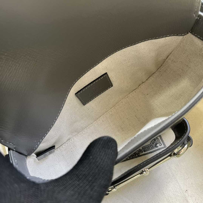 G*u*i horsebit 1955 mini shoulder bag grey