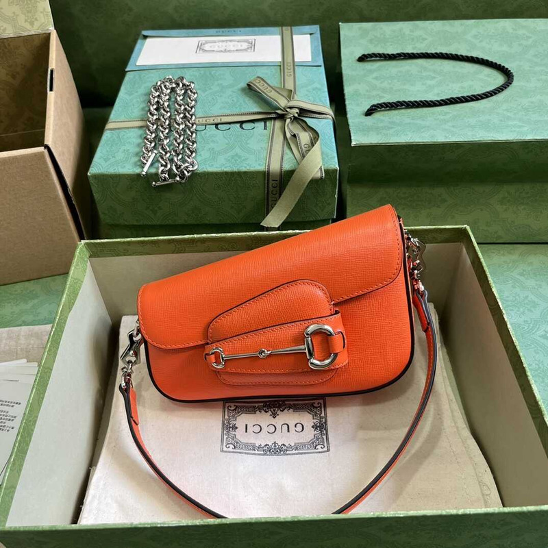 G*u*i horsebit 1955 mini shoulder bag orange