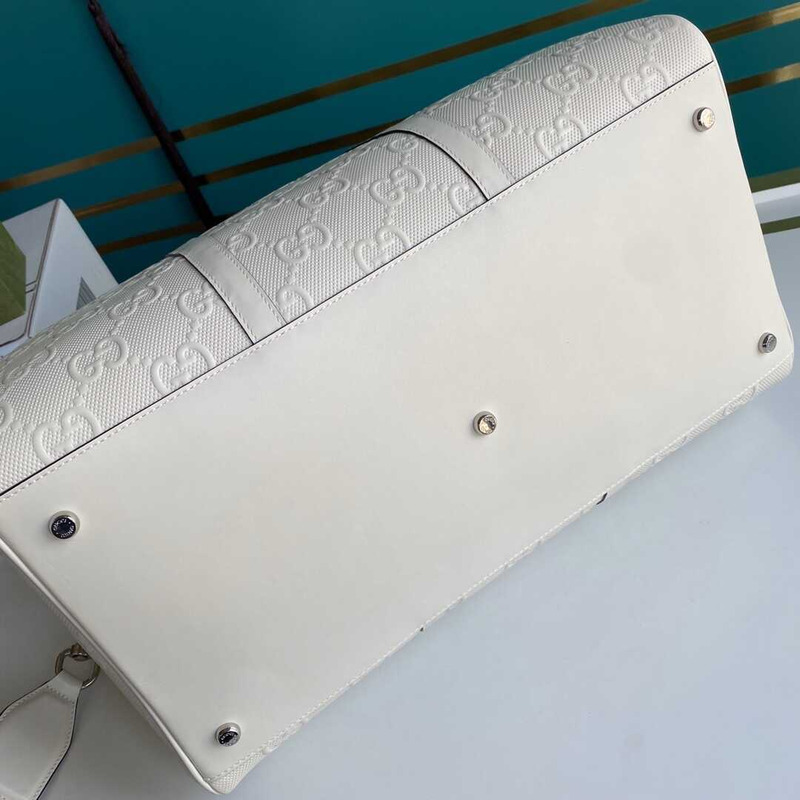 G*u*i gg embossed duffle bag white