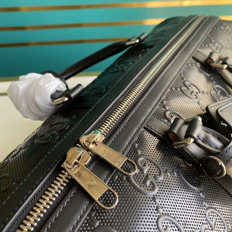 G*u*i gg embossed duffle bag black