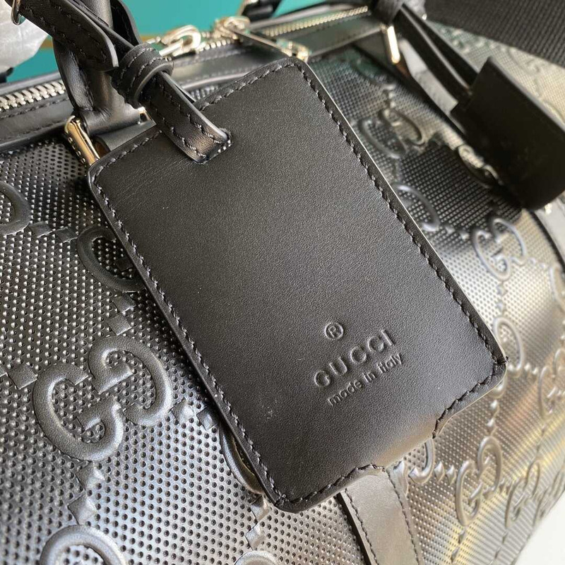 G*u*i gg embossed duffle bag black