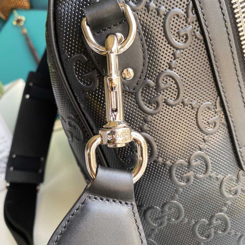 G*u*i gg embossed duffle bag black