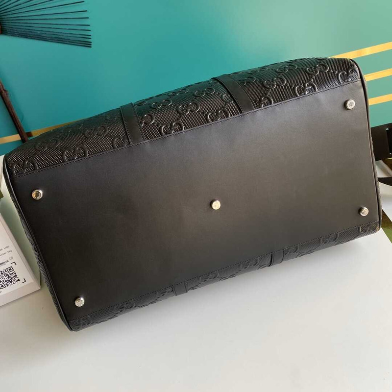G*u*i gg embossed duffle bag black