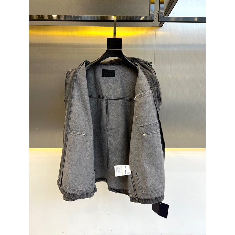 Pra*a faded denim shirt jacket