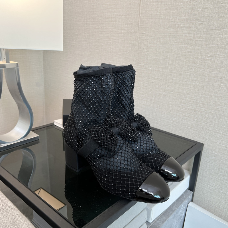 Ch*el mary jane with net socks black