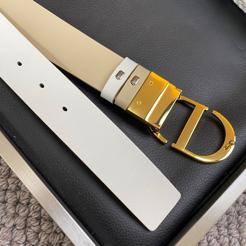 D*or leather belt D*or white