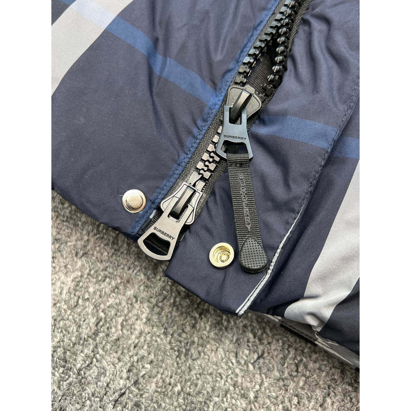 B**rry plaid down jacket white/dark charcoal blue