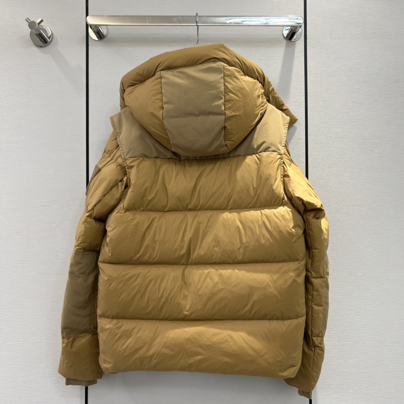 B**rry detachable sleeve hooded puffer jacket yellow
