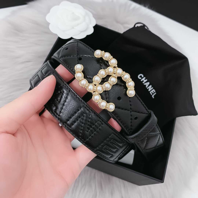 Ch*el cc buckle leather belt