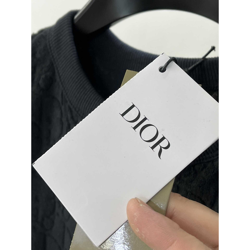 D*or oblique relaxed-fit cotton jacquard t-shirt black