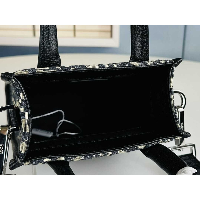 d*or safari N0*H-south mini tote bag beige and black