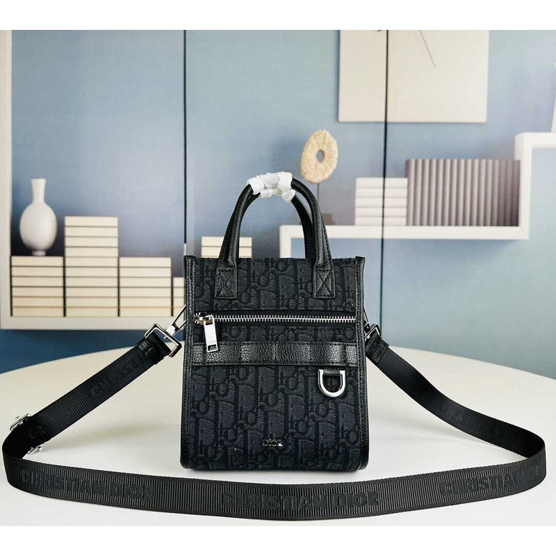 d*or safari N0*H-south mini tote bag black