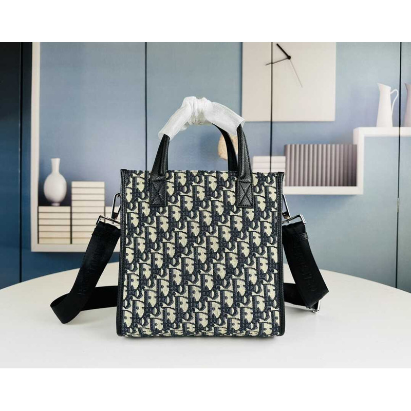 d*or safari N0*H-south tote bag beige and black