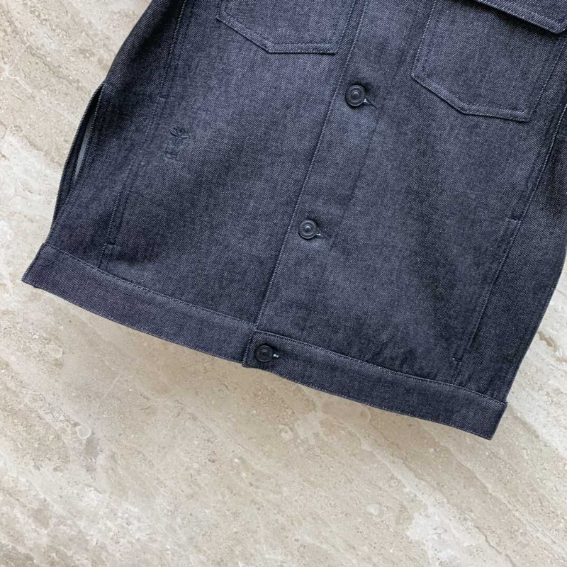 D*or embroidered jacket cotton denim and coral-colored beads black