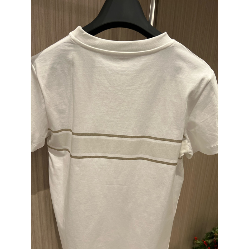 D*or embroidered t-shirt cotton jersey gold-tone signature white