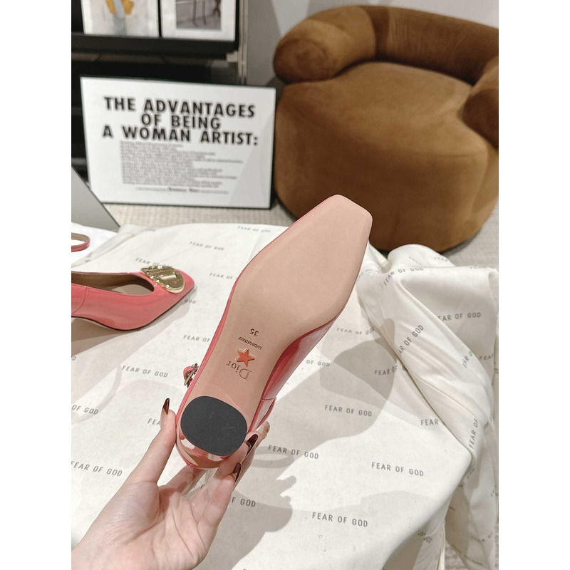 forever D*or high heel pump pink patent calfskin