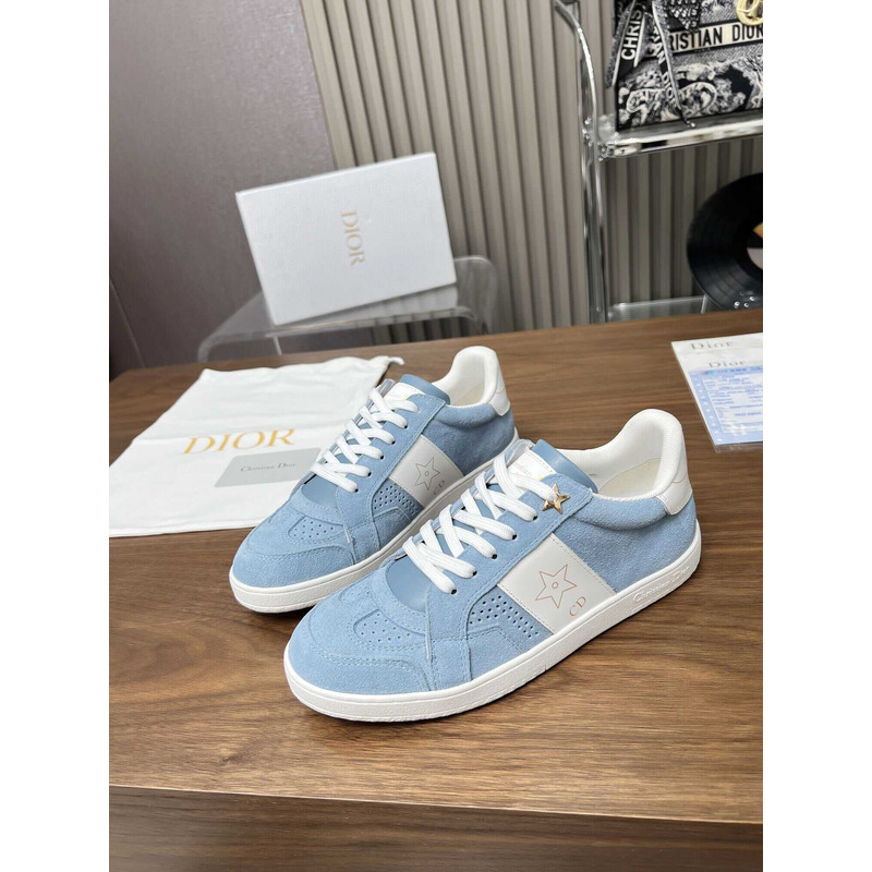 D*or star sneaker suede calfskin and calfskin blue