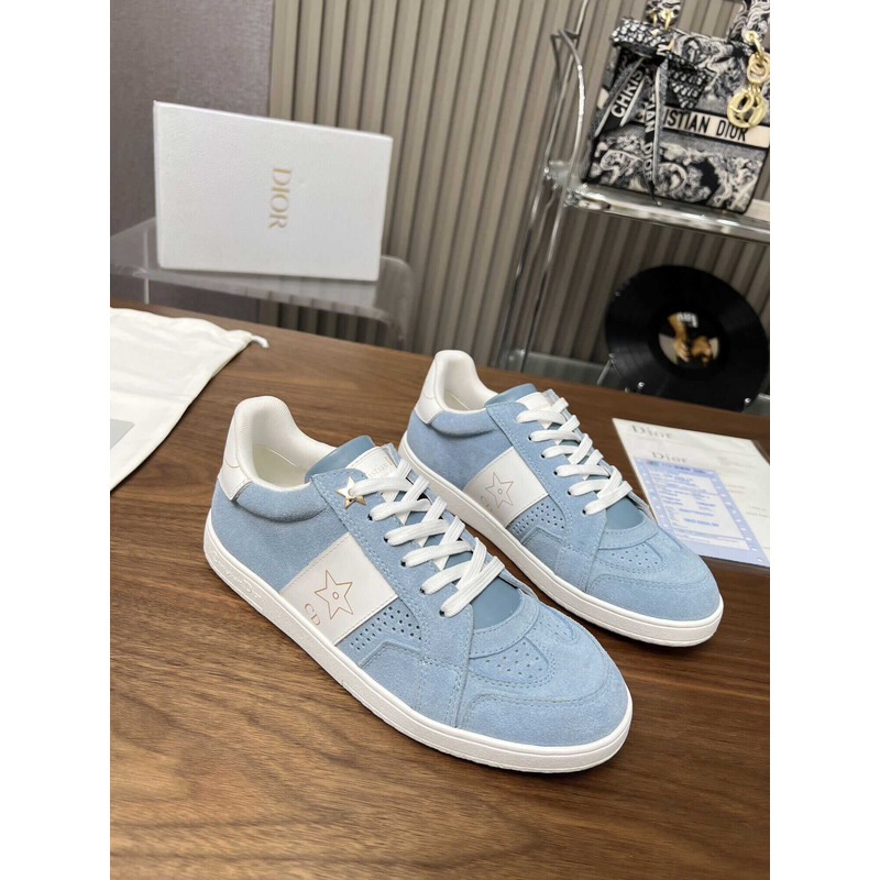 D*or star sneaker suede calfskin and calfskin blue