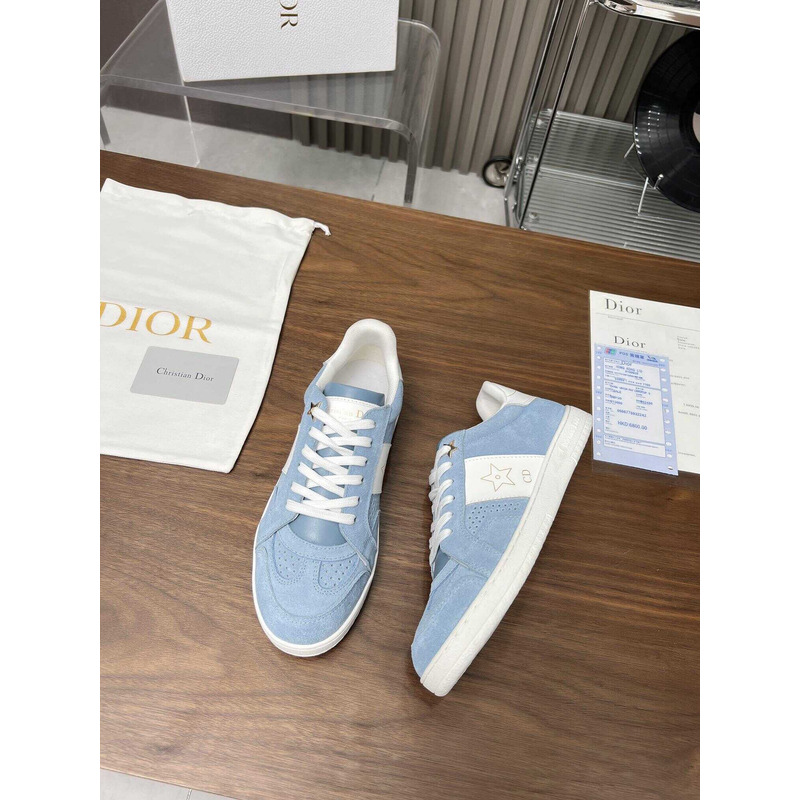 D*or star sneaker suede calfskin and calfskin blue