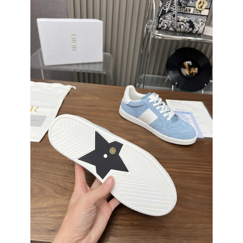 D*or star sneaker suede calfskin and calfskin blue
