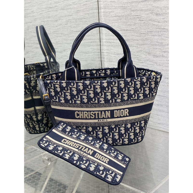 D*or oblique hat basket bag dark blue