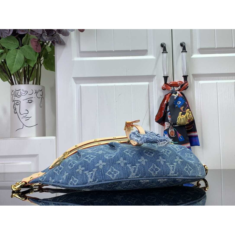 l**is V*t*n high rise monogram denim blue