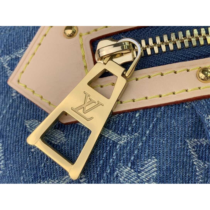 l**is V*t*n high rise monogram denim blue